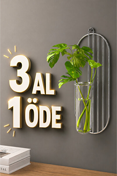 ozbience Krom Metal Duvar Saksılığı 2'li Oval Çiçeklik Standı Balkon ve Bahçe...