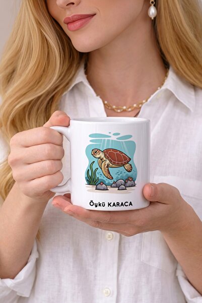 Kirbi Reklam Animal Giant Sea Turtle Printed Porcelain Mug Cup Gift