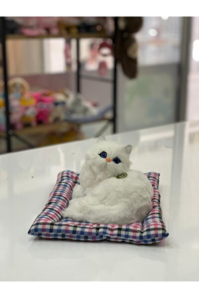 Slime İnteraktif Sesli Peluş Kedi - Karnına Basınca Miyavlayan Minderli Kedi