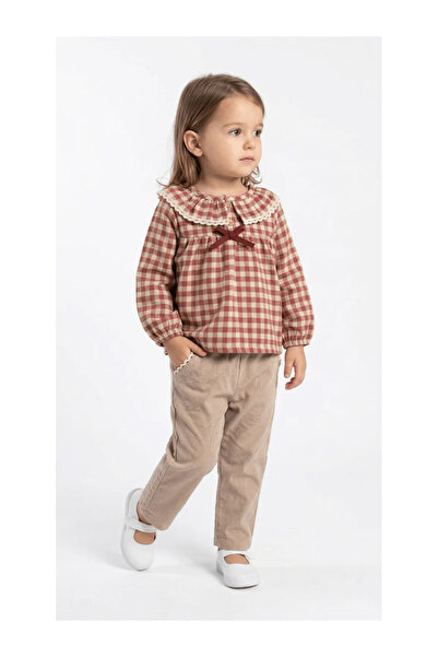 Mini Baray Plaid Shirt Gabardine Trousers Girls' Set 2-Piece Set (1 Year Old ...