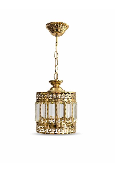MARS CONCEPT Lüks Kristal Cam Tekli Sarkıt Avize- 14 cm – Gold Metal Gövde Mo...
