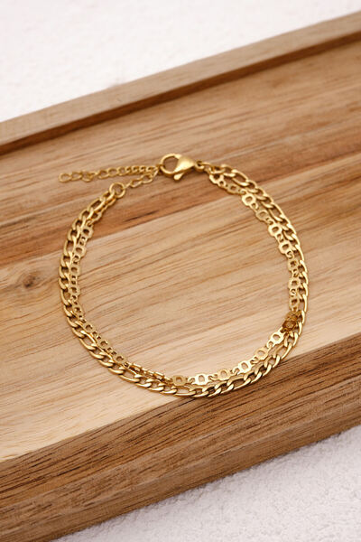 ByFlorya Jewelry سوار ستيل نوايا بسلسلة كومبين كومبين هارت آند فيجارو 17+4 سم...