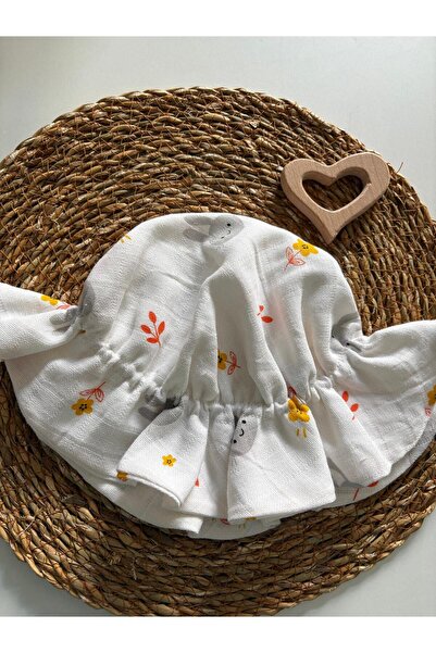 LUMİBABY BUTİK 100% Cotton Double-Layered Muslin Baby Hat (Suitable for 6 Mon...
