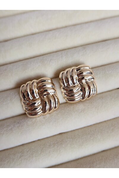 Lysa Jewelry Kare Örgü Detaylı Marshi Küpe