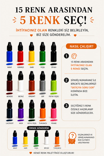 mh toys Epoksi Sıvı Pigment Seti Opak Tercihli 5 Renk x 13 Gr