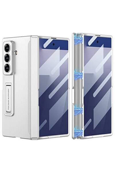 GKK Magnetic Σκληρή Θήκη με Στήριγμα Silver (Samsung Galaxy Z Fold7 5G)