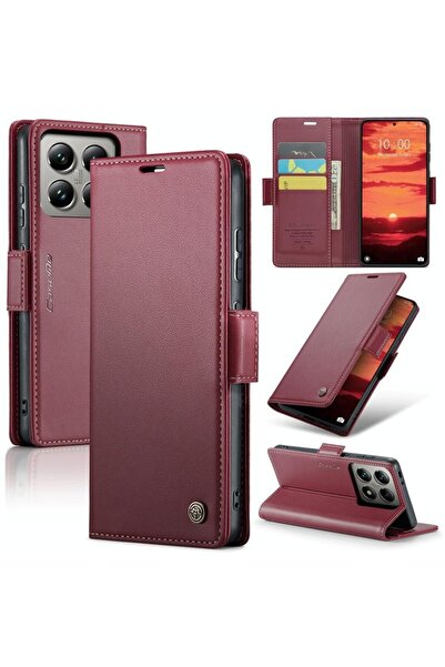 Caseme 023 Luminus Θήκη Πορτοφόλι Wine Red (Xiaomi 14T 5G)