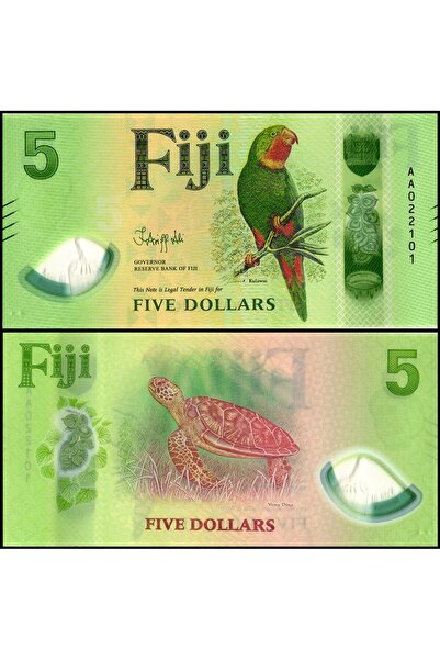 3Alp Koleksiyon FİJİ 5 DOLAR 2026 POLYMER P#125, Kağıt Para ÇİL (Unc) Koleksi...