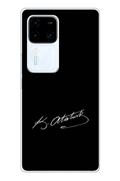 TechTree Vivo V30 Uyumlu Atanın İzi İmza Baskılı Silikon Kılıf