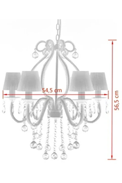 vidaxl Candelabru cu 2300 de cristale, alb