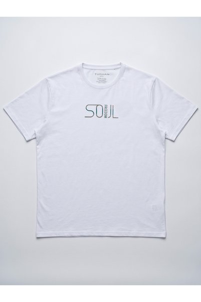 TURHAN TRİKO White Short Sleeve Crew Neck Men's T-Shirt