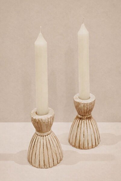ArtnestbyAysun Vintage Eskitme Şamdan Mumluk 2’li Set, Dekoratif Ev Aksesuarı...