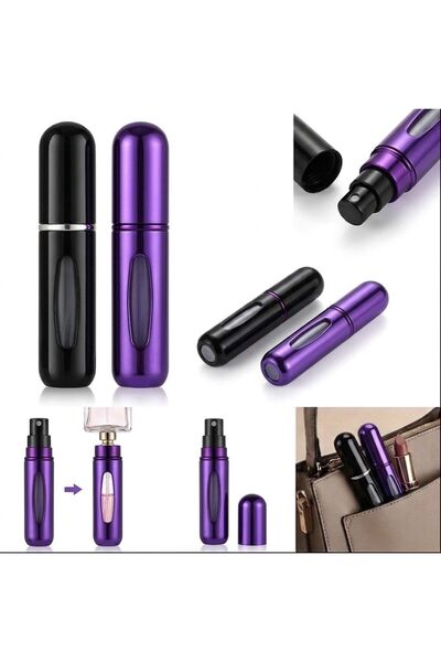 5ml Kolay Doldurulabilir Parfüm Şişesi 2 ADET (SİYAH+MOR)