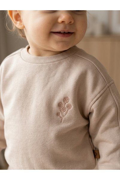 Kuarks Baby Oversize Top and Bottom Set 100% Cotton Comfortable Daily Children's Tracksuit Set