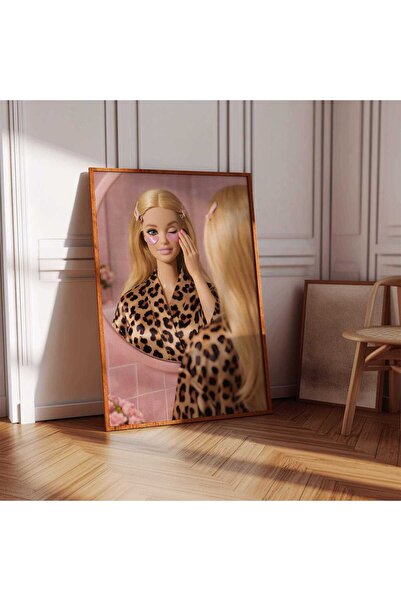 NinaStore Leopar Desen | Moda Bebek Sanatı | Kız Çocuk Posteri | Pembe Banyo ...