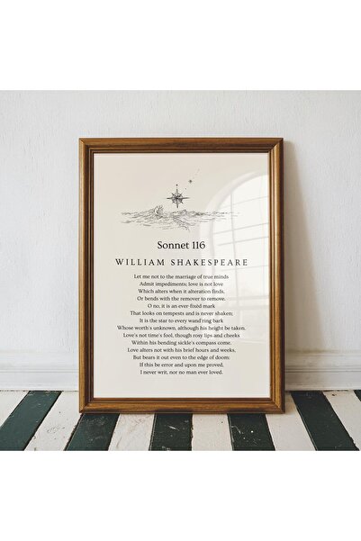 NinaStore Sonnet 116 Duvar Sanatı Baskısı – William Shakespeare Aşk Şiiri – R...