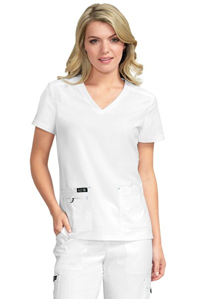 KOI Bluză medicală de damă, model de bază, Becca, alb, mărimea S