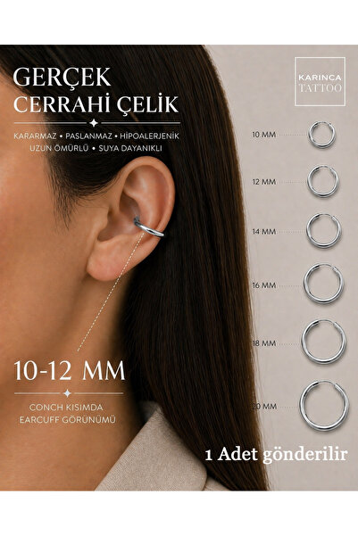 Karınca Piercing Cerrahi Çelik Piercing Kulak Lobe Conch Earcuff Küpe