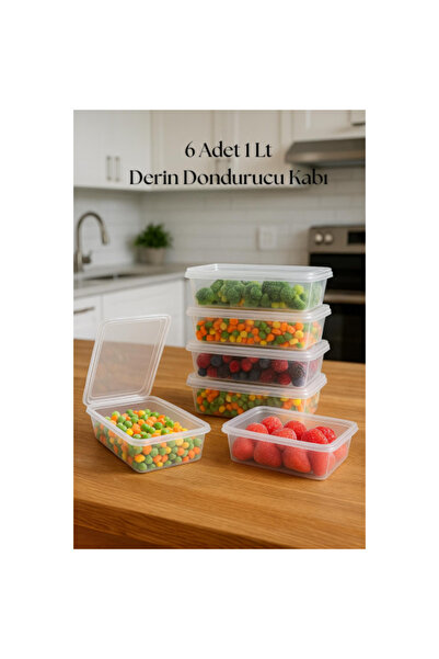 OSKA GLOBAL 6-Piece Deep Freezer Storage Container & Organizer 1 Lt 12.5X19.5...