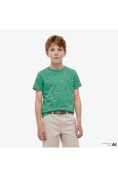 Tommy Hilfiger Little Çocuk Yeşil Crop T-Shirt
