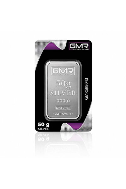 genç metal rafineri AgaKulche 50 Gram 999.0 Ayar GMR Külçe Gümüş
