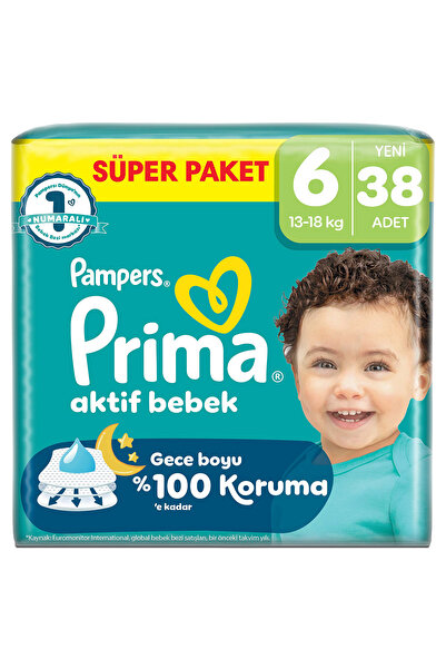 Prima Aktif Bebek Süper Paket 6 Beden 38 Adet