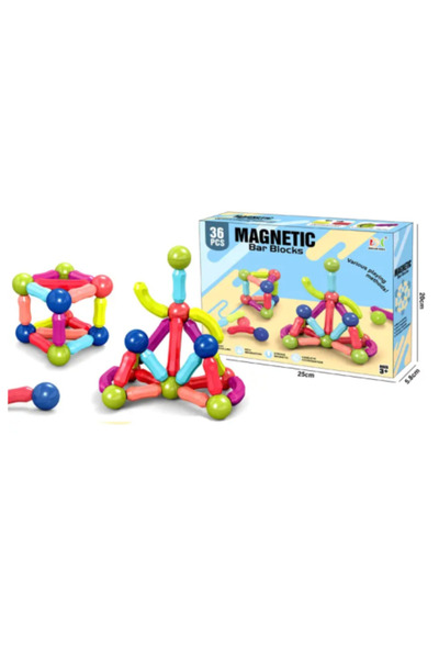 unbranded Set 36 Piese Magnetice de Construcție – Jucărie Educațională din AB...