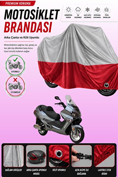 Cemku Double Gray Top - Red Bottom, Rear Bag Compatible Asian Armada 250 Moto...