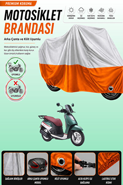 Cemku Double Gray Top - Orange Bottom, Rear Bag Compatible Arora Gemma 125 Mo...
