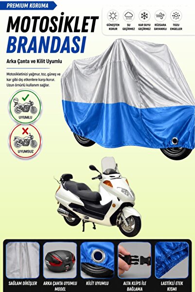Cemku Double Gray Top - Blue Bottom, Rear Bag Compatible Asian as 150 T1 Moto...