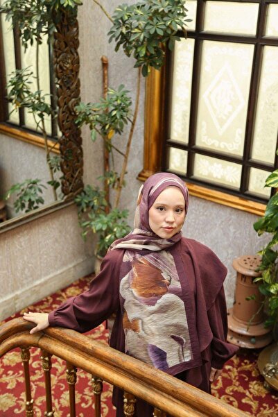ENRİCO FERRİ Allure Batik Patterned Shawl - Plum-Stone