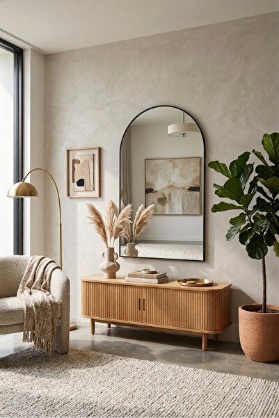 Marsah Home Siyah Metal Çerçeveli 120x80 Cm Duvar Aynası