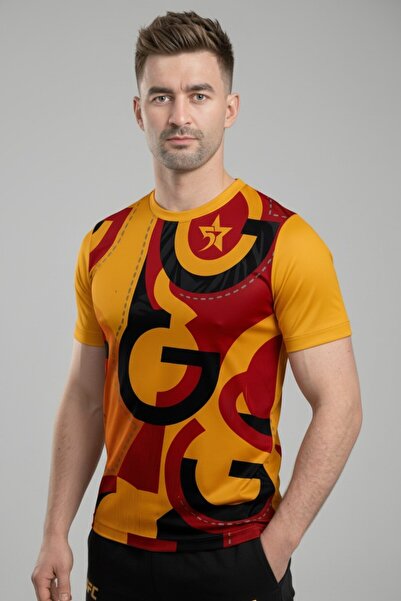 Lopron GS Sarı Kırmzı Şampiyonluk T-shirt, Benzersiz 5 Yıldızlı tişört