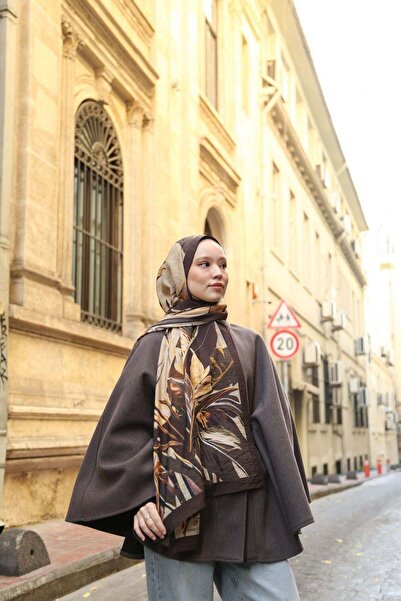 ENRİCO FERRİ Noa Floral Patterned Shawl - Bitter Brown-Butter Yellow