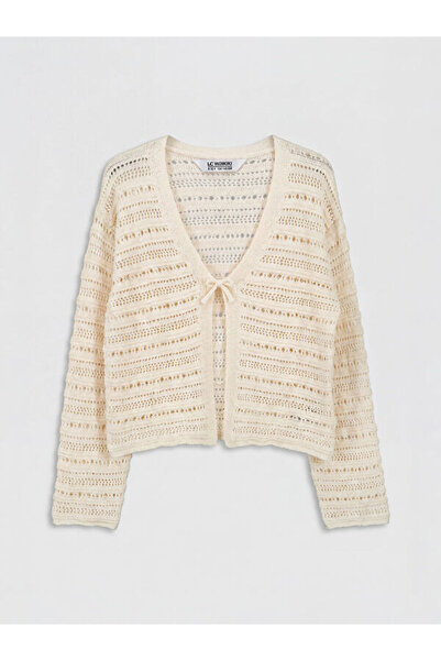 LC Waikiki Cardigan tricotat ajurat pentru fete, Colecția Shining Choices, de...