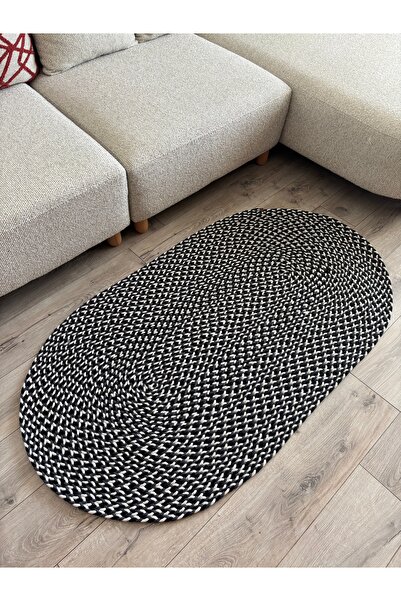 MaVaux Linea Saç Örgü Halı, Kilim Oval Modern Hasır Halat Özel Tasarım Salon ...