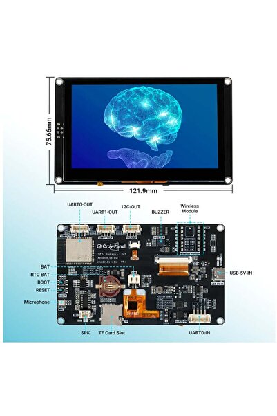 ELECROW CrowPanel Advance 7'' ESP32-S3 HMI Dokunmatik Ekran(800x480)