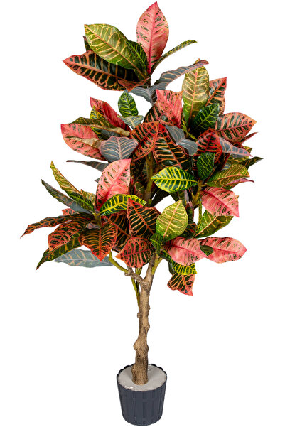 Herdekora Yapay Croton Ağacı Gerçek Dokulu Kızıl-Yeşil 117 Cm.