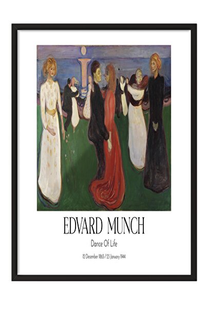 Postifull Edvard Munch - Ples života, slika u crnom okviru, umetnička serija ...