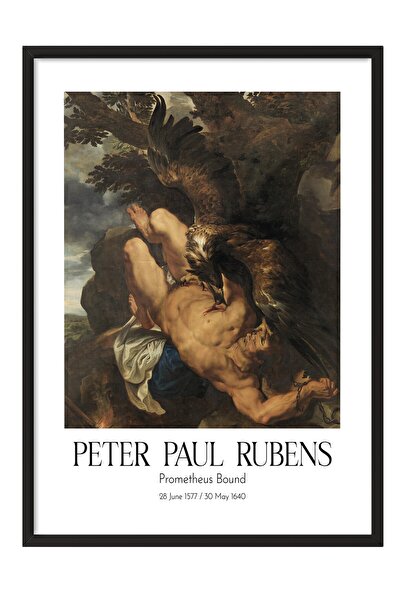 Postifull Peter Paul Rubens - Prometeu legat, Tablou înrămat negru, Seria de ...