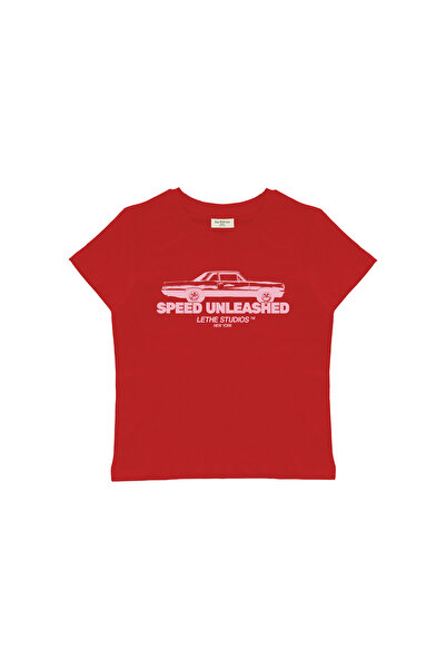 lethestudios Speed Unleashed Baskılı Baby Tee