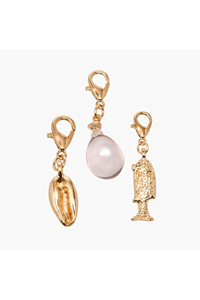 Lifestyle Set of 3 - Gold Tone Charm with Lobster Clasp