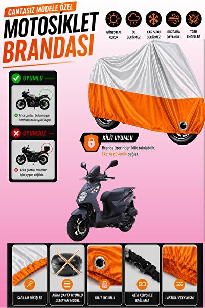 Cemku Twin Top Gray - Bottom Orange Sym Orbit Ii 125 Compatible Engine Cover,...
