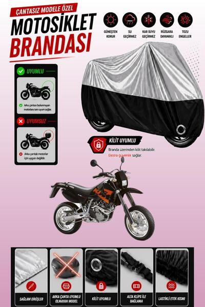 Cemku Twin غطاء محرك متوافق مع KTM 640 LC4 باللون الرمادي من الأعلى والأسود م...
