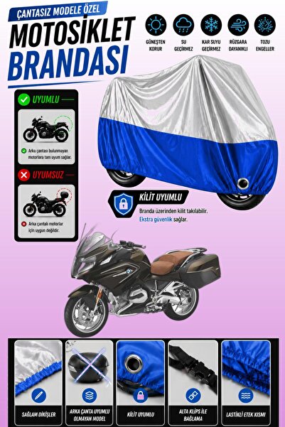 Cemku Twin غطاء محرك علوي رمادي - سفلي أزرق متوافق مع BMW R 1200 RT، غير متوا...
