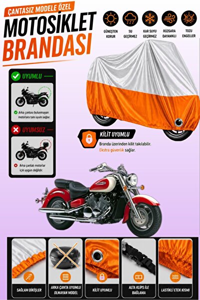 Cemku Twin Top Gray - Bottom Orange Yamaha Royal Star Xvz 1300 Compatible Eng...