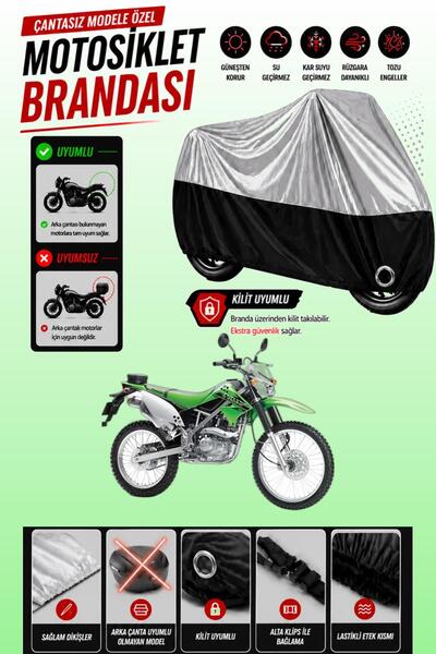 Cemku Twin غطاء محرك متوافق مع دراجة كاواساكي KLX 150 L باللون الرمادي من الأ...