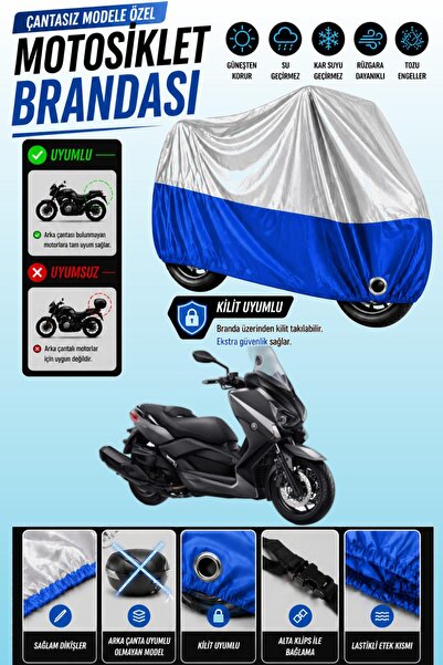 Cemku Twin غطاء محرك علوي رمادي - سفلي أزرق لـ Yamaha X-Max 400 ABS، لا يتواف...