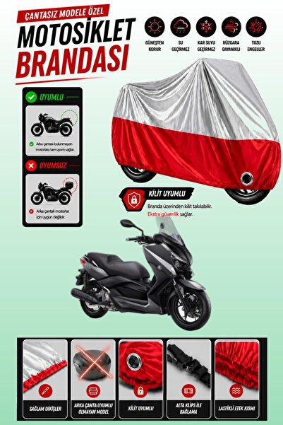 Cemku Twin غطاء محرك ياماها X-Max 250 ABS باللون الرمادي من الأعلى والأحمر من...