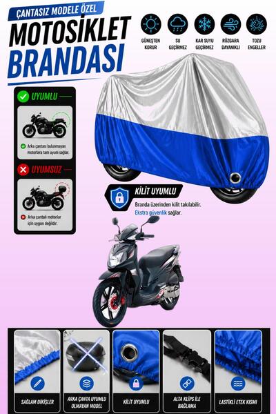 Cemku Twin Top Gray - Bottom Blue Sym Symphony Sr 125 Compatible Engine Cover...